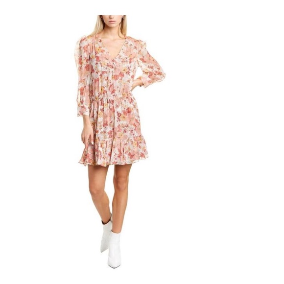 Veronica Beard Cybil Floral Shimmer Silk Dress Size 0 - Picture 10 of 10